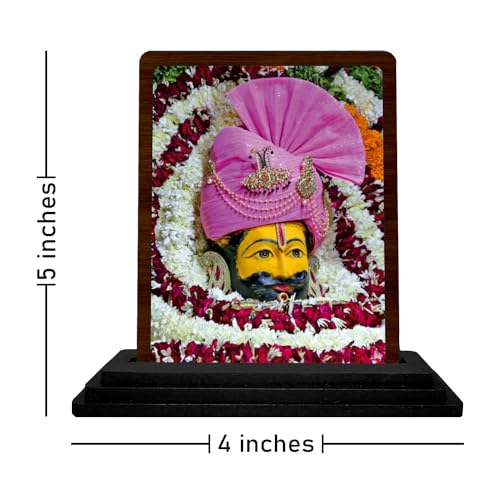 Image 3 of Khatu Shyam Ji Murti (Wooden/Size 7.5X10 cm) Showpiece for Living Room Figurine for House Warming Ceremony