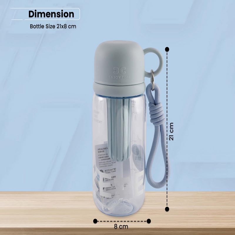 Image 9 of Aarvi Decor Studio Lil Glup BPA Free Water Bottle with Straw & Fruit Infuser