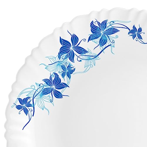 Image 6 of Cello Opalware Dazzle Series Blue Swirl Dinner Set, 49Pcs