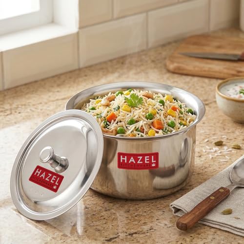 Image 4 of With Knob & Lid / 1 / 1.1 Litres for the product HAZEL Stainless Steel Patila with Lid Cooking Vessel