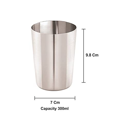Image 3 of neelam Stainless Steel Water Glass Set of 4, 400 ml