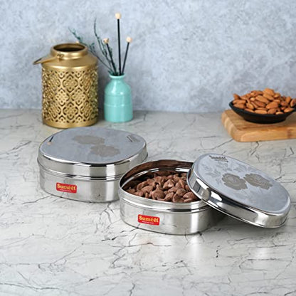 Image 4 of Sumeet Stainless Steel Designer Square Storage Containers Box Set of 2, 600ml