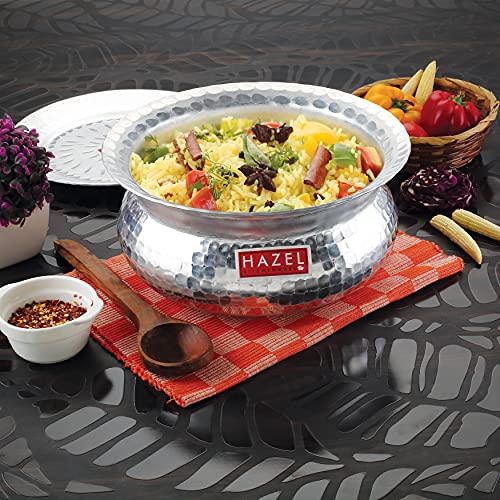 Image 1 of Default Title for the product HAZEL Aluminium Hammered Finish Handi With Lid 29 Cm 6700 ml