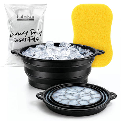 Image 1 of 1 Pc / Pack of 1 for the product Fabskin Ice Face Bowl For Facial Icing & Cold Water Therapy - Black With Cleansing Spong