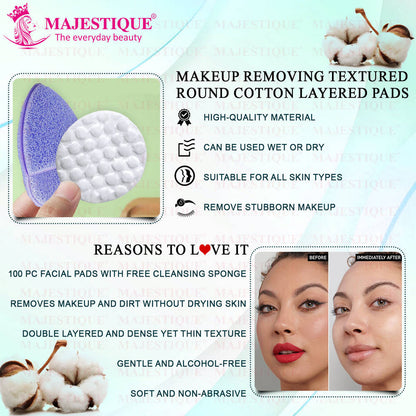Image 3 of Majestique Premium Make-Up Removal Round Cotton Pads