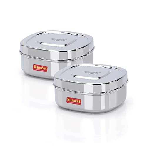 Image 6 of 2-Piece Set / 1000ml for the product Sumeet Stainless Steel Square Storage Containers