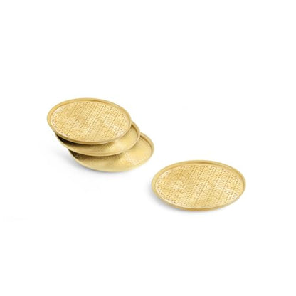 Image 2 of ExclusiveLane Golden Mist Brass Coasters Set of 4