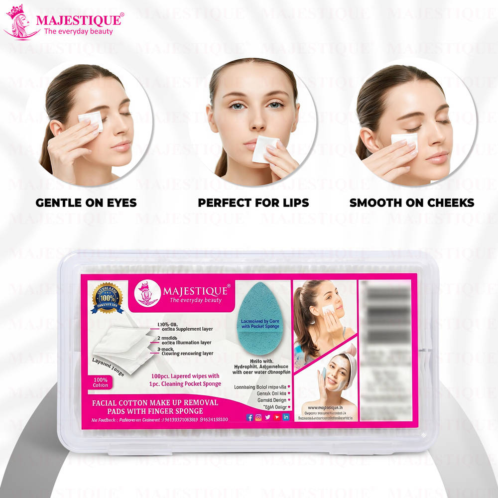 Image 5 of Majestique Cotton Face Pads with Reusable Sponge