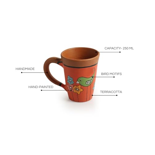 Image 7 of ExclusiveLane Chai Birdies Terracotta Tea Cups Set of 2 250 ml