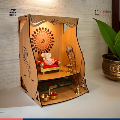 Image 5 of 11 Strokes Divya Wooden Pooja Mandir for Home Big Size