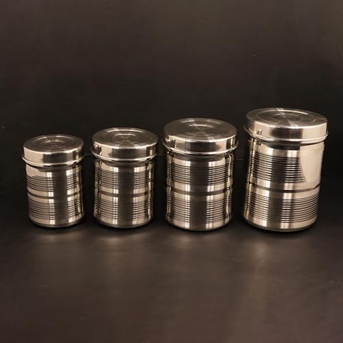 Image 3 of Spillbox Stainless Steel Utensil Vertical Canisters Set of 4 1060 gm