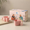 Image 1 of Default Title for the product ExclusiveLane Heart Pink Ceramic Coffee Mugs Set of 2 250 ml