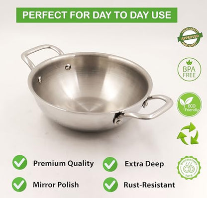 Image 8 of Spillbox Stainless Steel Sandwich Triply Kadhai