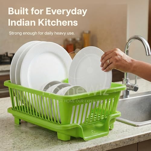 Image 7 of HomeWiz Plastic Dish Drying Rack 43x30x20 cm