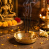 Image 1 of Default Title for the product Sacch Pure Brass Agarbatti Stand With 5 Holes, 11.2 Cm Ash Catcher Tray (Large ~50G, Pack Of 1)