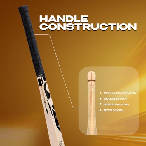 Image 6 of SG Hardik Pandya Spark Bat Kashmir Willow Hard Pressed Shaped for Superb Stroke Cricket Bat (Leather Ball) Short Handle