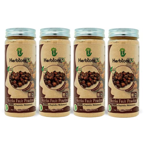 Image 1 of Pack of 1 for the product HerbtoniQ 100% Natural Reetha Fruit Powder (Soapnut/sapindus Mukorossi) For Hair Pack 150g (Pack of 4)