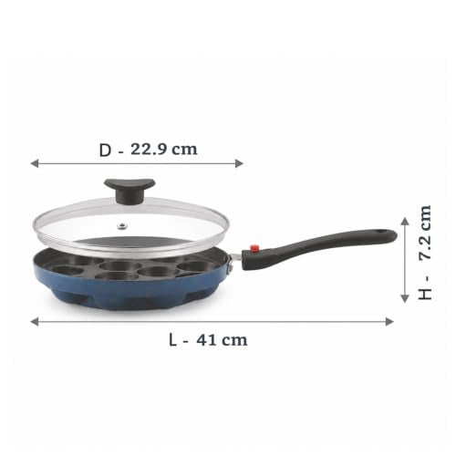 Image 7 of Amazon Brand - Solimo Nonstick Appe/Appam/Paniyaram Pan 12 Cavities with Glass Lid