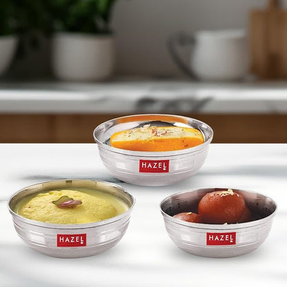 Image 7 of 3 / Set of 3 (150ml) for the product HAZEL Stainless Steel Bowl Set