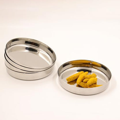 Image 5 of Pack of 5 for the product Spillbox Stainless Steel Halwa Plates