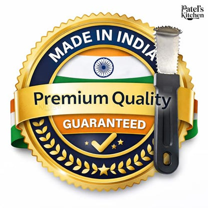 Image 2 of Patel's Kitchen Coconut Scraper Tool with Bent Stainless Steel Blade - 1 Unit