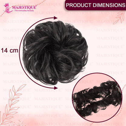 Image 2 of Majestique Messy Bun Artificial Hair Scrunchies, Hair Extensions With Elastic Rubber Band