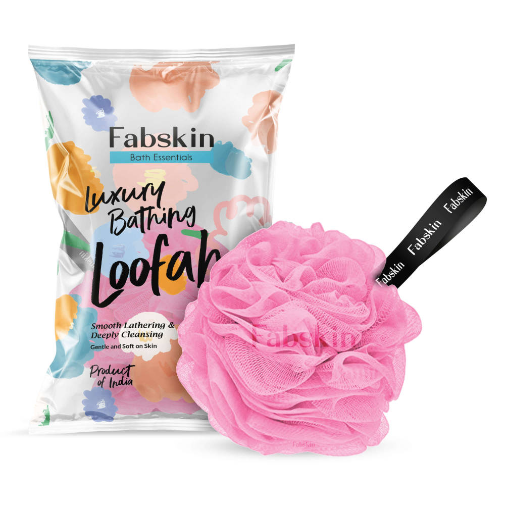Image 1 of 1 Pc / Pack of 1 for the product Fabskin Luxury Bathing Round Loofah Bath Sponge - Pink