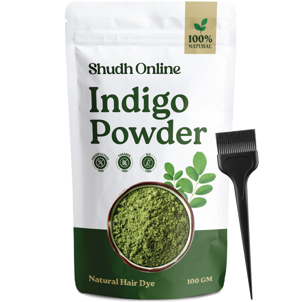 Image 1 of 100 gm for the product Shudh Online Indigo Powder Organic for Hair Black Colour