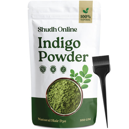 Image 1 of 100 gm for the product Shudh Online Indigo Powder Organic for Hair Black Colour