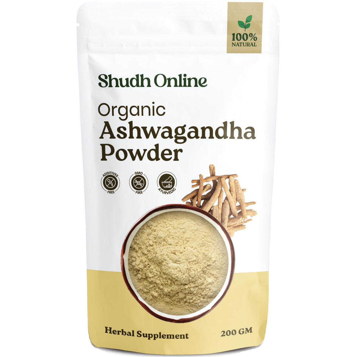 Image 8 of 200 gm for the product Shudh Online Pure Aswagandhada Powder
