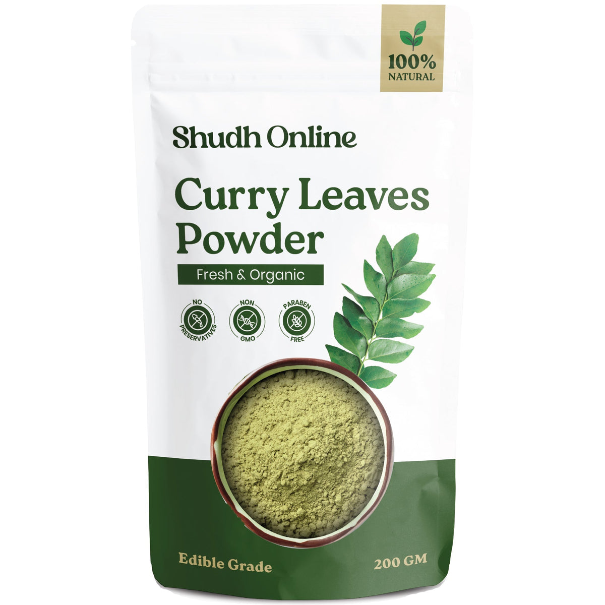 Image 6 of 200 gm for the product Shudh Online Organic Curry Leaves Powder