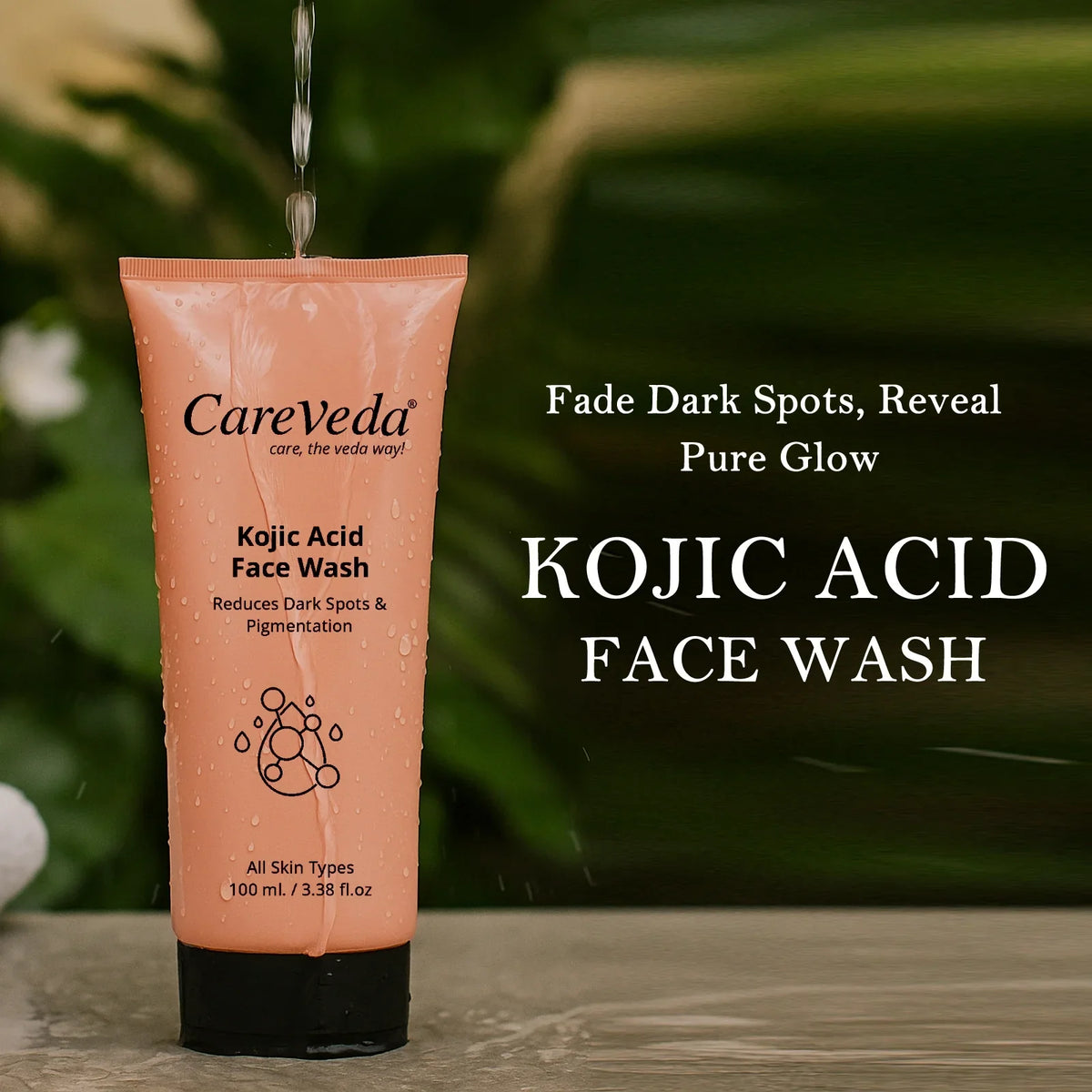 Image 3 of CareVeda Kojic Acid Face Wash For Reduces Dark Spots & Pigmentation Suitable For All Skin Types