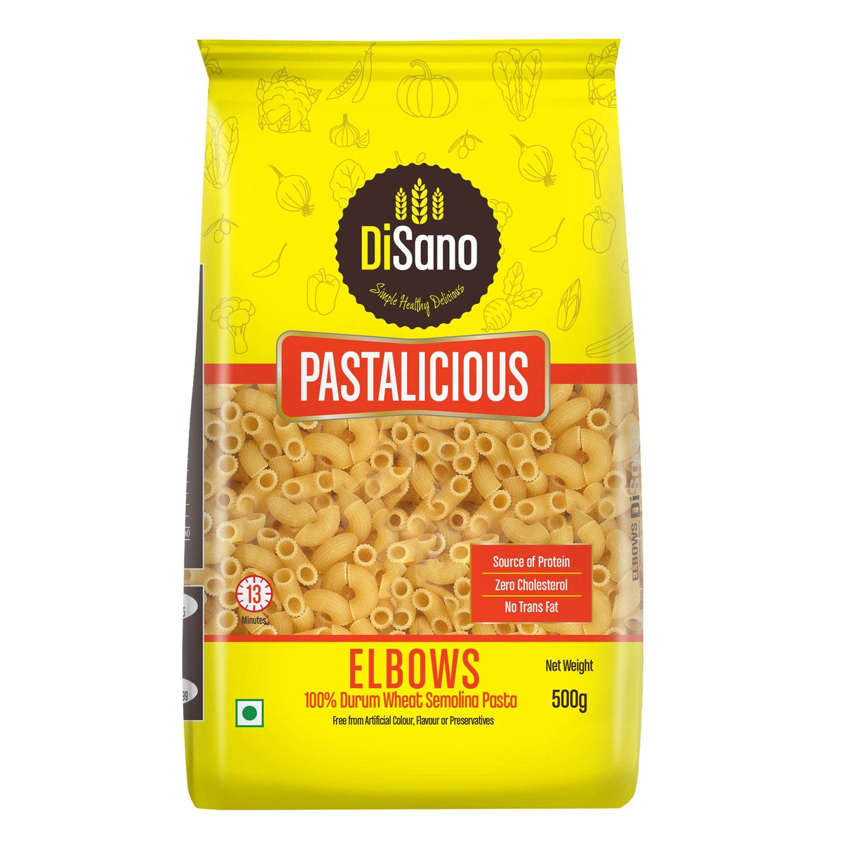 Image 1 of Disano Pastalicious 100% Durum Wheat Macaroni Pasta, Elbows, 500g