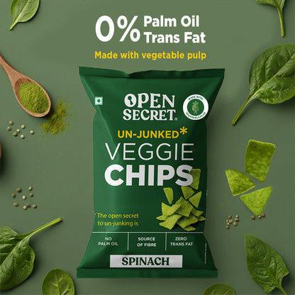 Image 1 of Open Secret Spinach Chips | Healthy Snacks, 0% Palm Oil, Contains Protein and Vegetables | Guilt Free