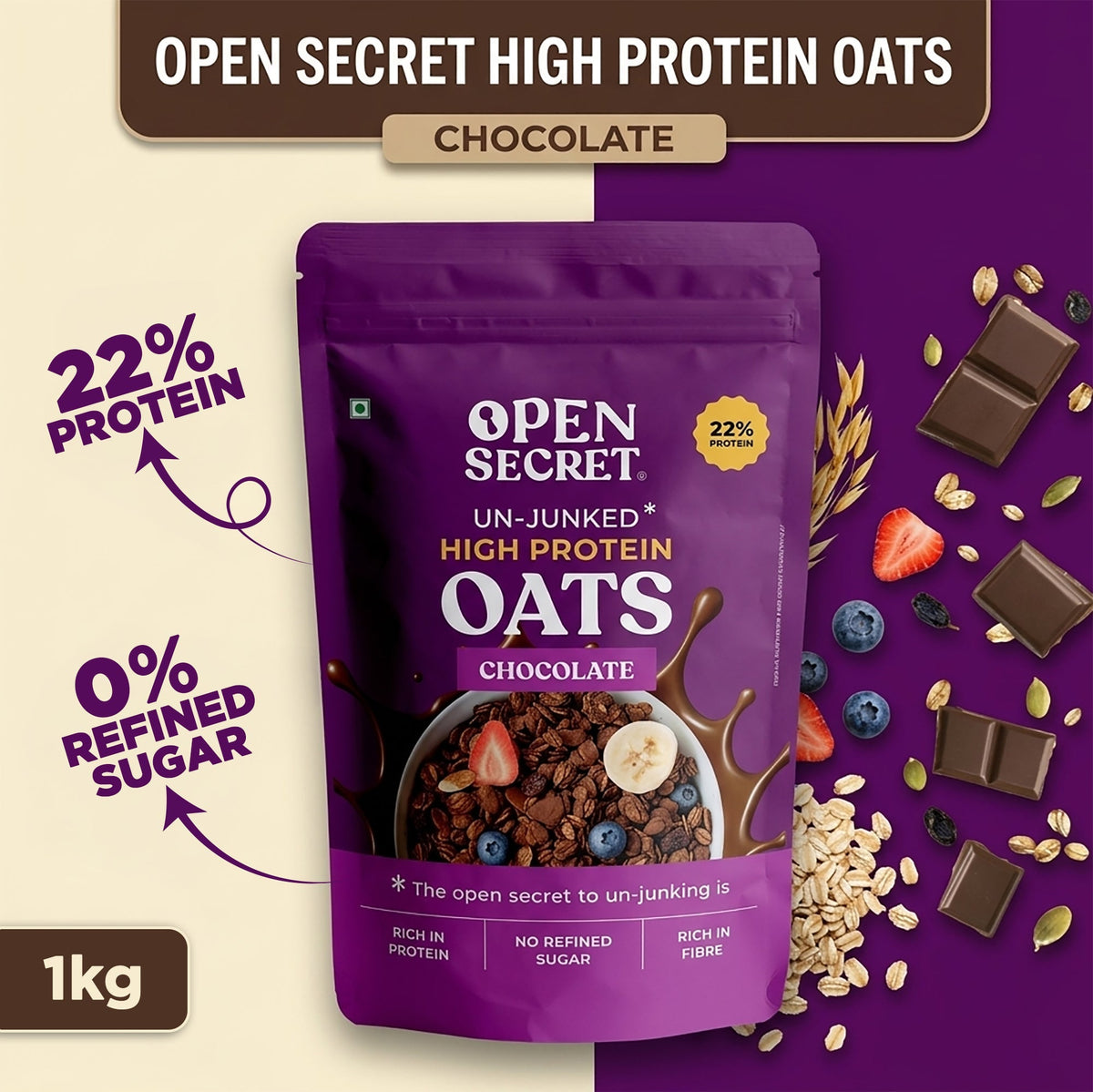 Image 1 of Open Secret High Protein Healthy Breakfast Oats