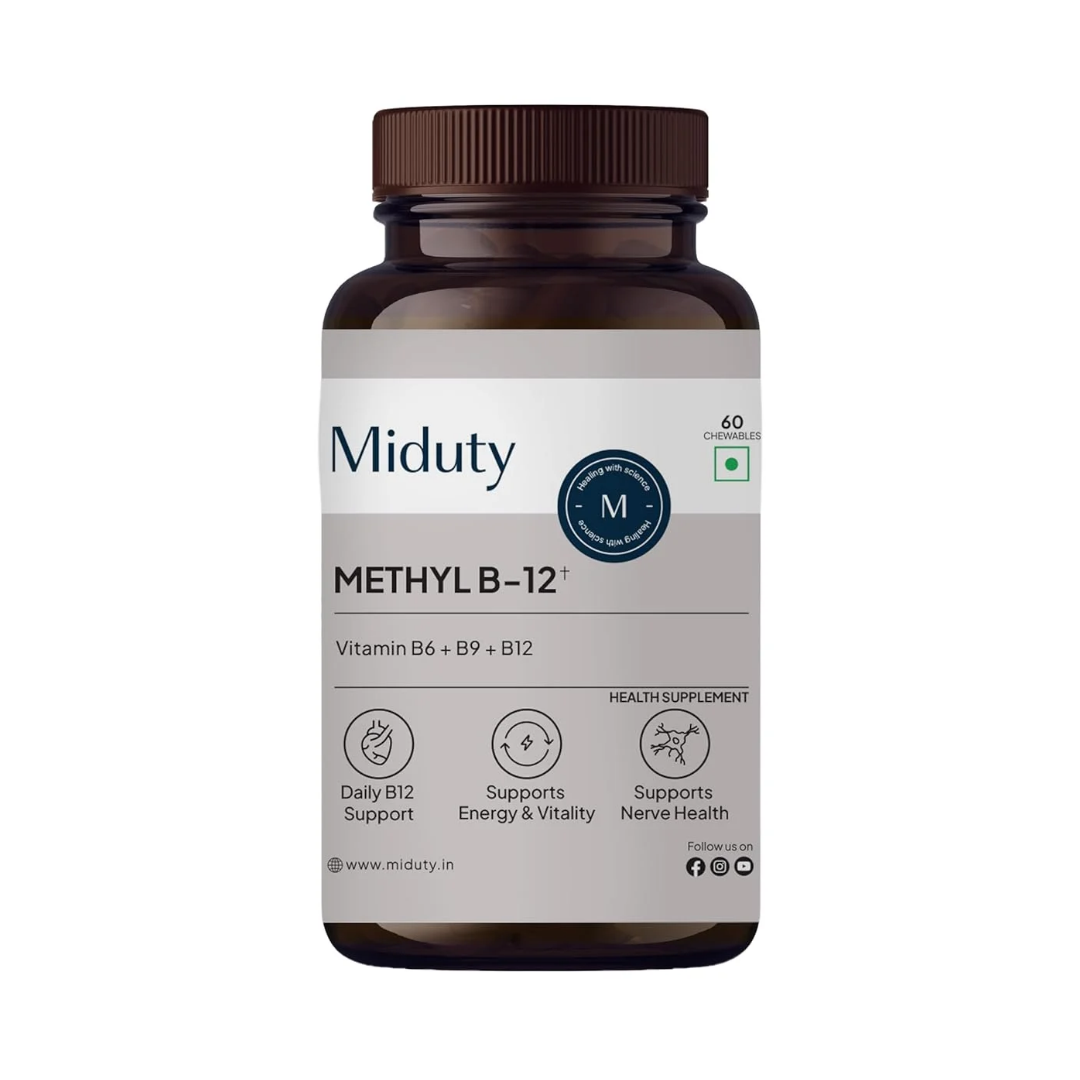 Image 1 of 60 tabs for the product Miduty Vitamin B12 - Methyl Folate Chewables