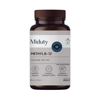 Image 1 of 60 tabs for the product Miduty Vitamin B12 - Methyl Folate Chewables