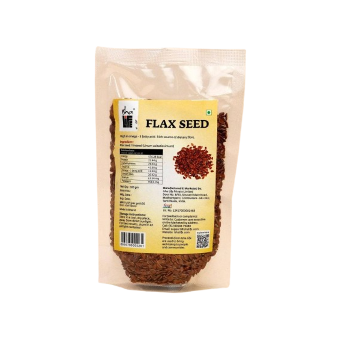 Image 1 of 100 gm for the product Isha Life Flax Seed