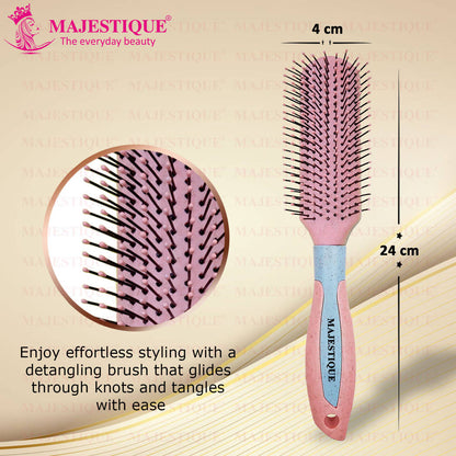 Image 2 of Majestique Flat Hair Brush - All-Purpose Brush for Short Thick Tangles Hair