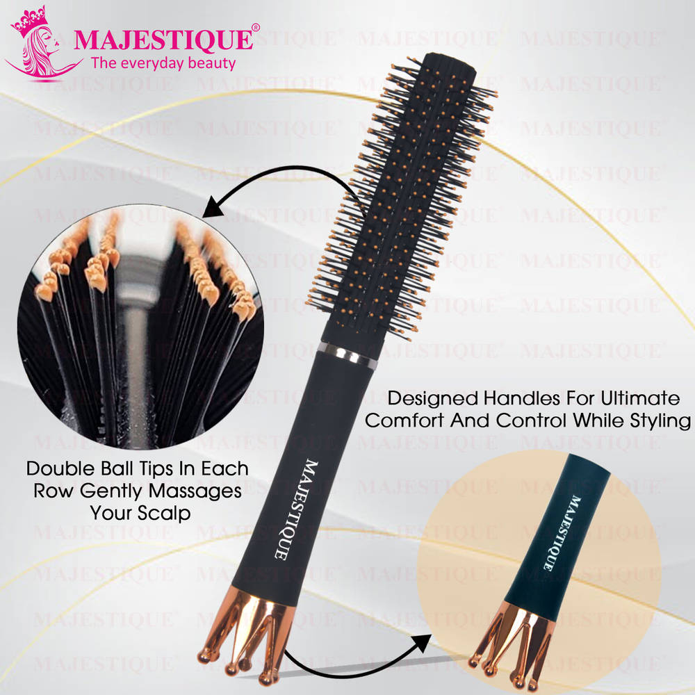 Image 4 of Majestique Crown Series Round Hair Brush for Blow Drying HR151 Nylon Bristles