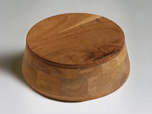 Image 3 of Vesta Homes Wooden Casserole with Lid for Roti, Hot, Masala Box | 23 x 23 × 9 cm