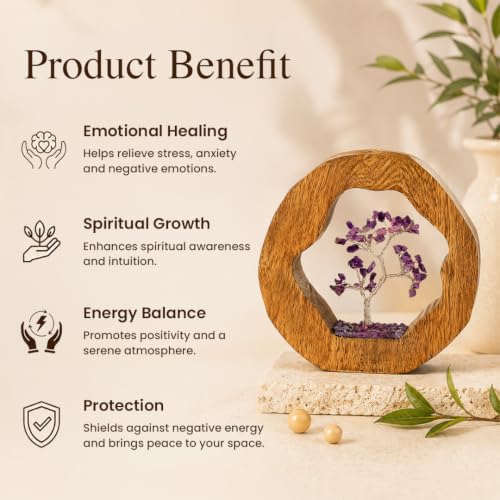 Image 5 of RITUALISTIC Amethyst Crystal Tree of Life in Wooden Ring