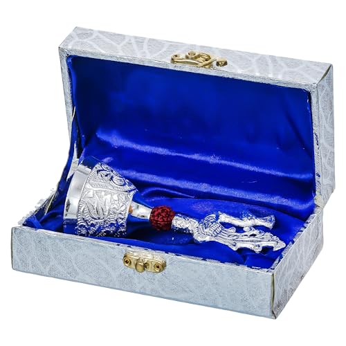 Image 3 of Webelkart Premium Handicrafted Peacock Silver Plated Pooja Bell (5.5" Inches)