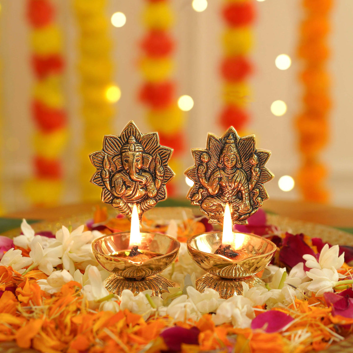 Image 5 of Behoma Lakshmi Ganesh Diya Set