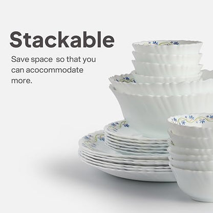 Image 6 of Cello Opalware Dazzle Series Morning Glory Dinner Set, 35 Units