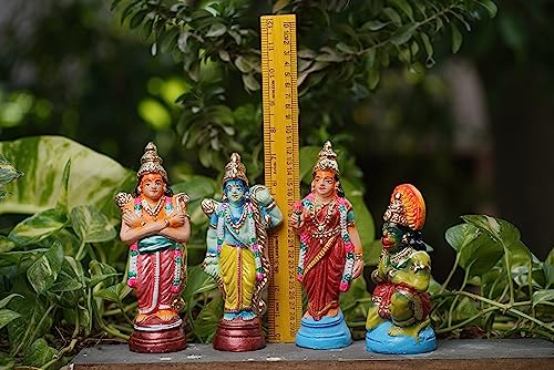 Image 4 of Breeze Handicrafts Paper Mache Golu Doll Rama Statue for Bommala Koluvu Home Decor Showpiece Navratri kolu Dolls Gift Ramar Set (7.5 inch Ramar Set)