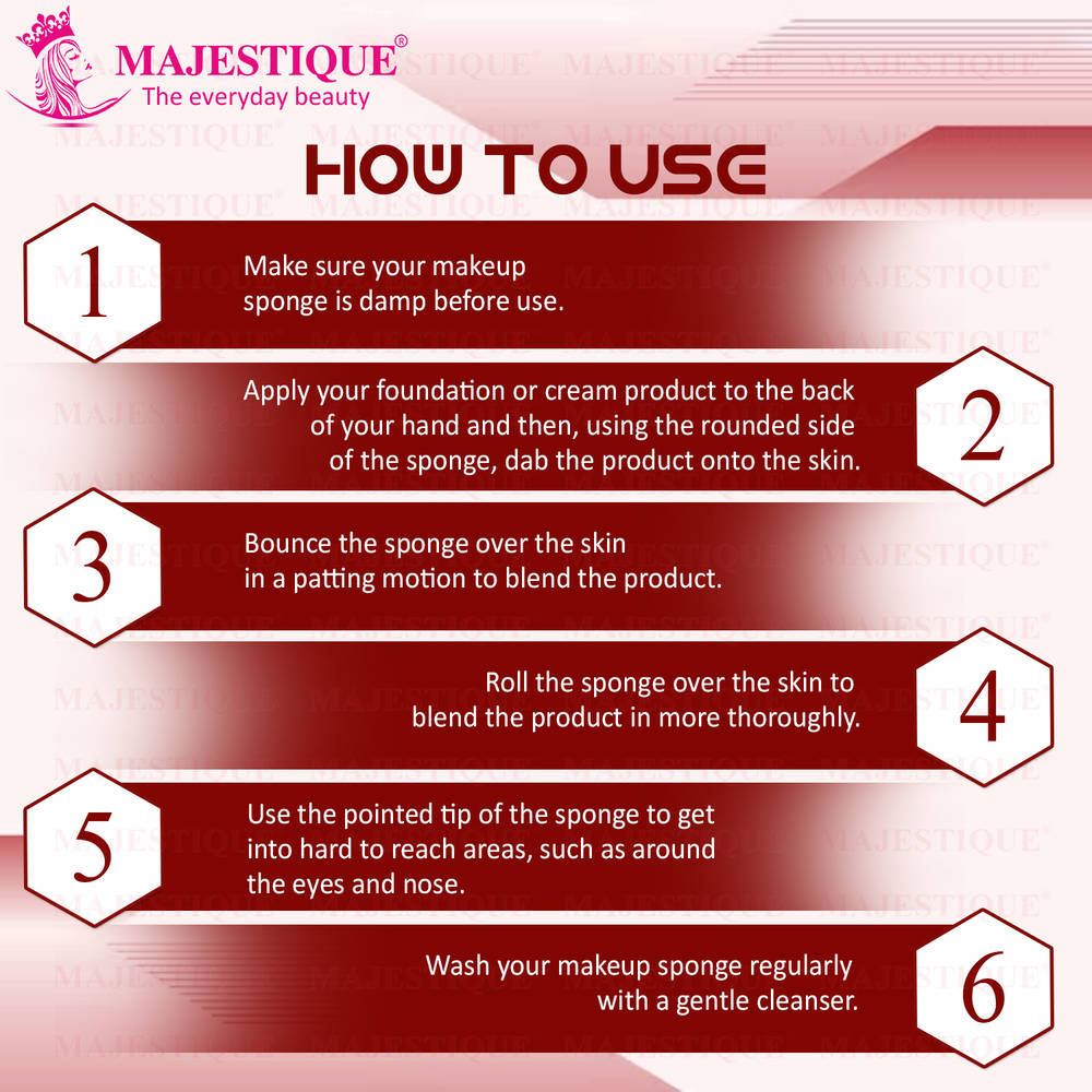 Image 3 of Majestique Beauty Makeup Sponge, Use For Liquid, Cream, And Powder - Color May Vary