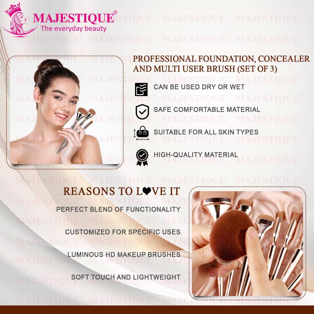 Image 4 of Majestique Foundation, Concealer and Multi-Use Brush Professional Luminous HD Brushes