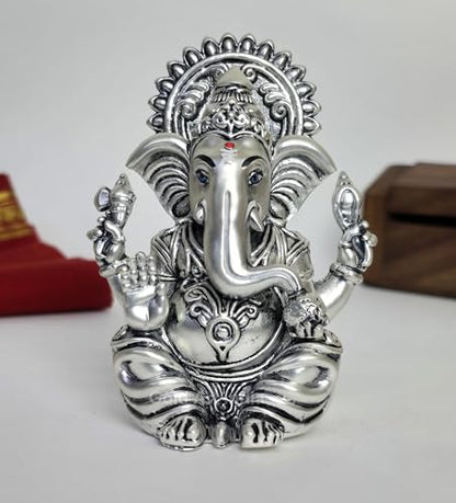 Image 21 of Silver Plated Idol for the product Gold Art India Ceramic Ganesh Idol