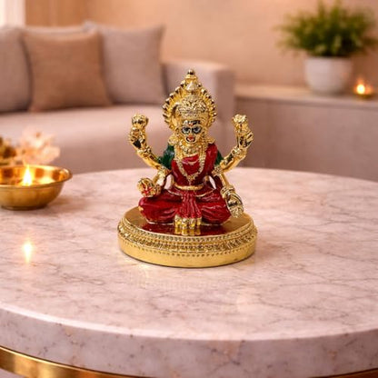 Image 1 of Default Title for the product Gold Art India Round Laxmi Gold Plated Idol for Mandir (3" Inch)